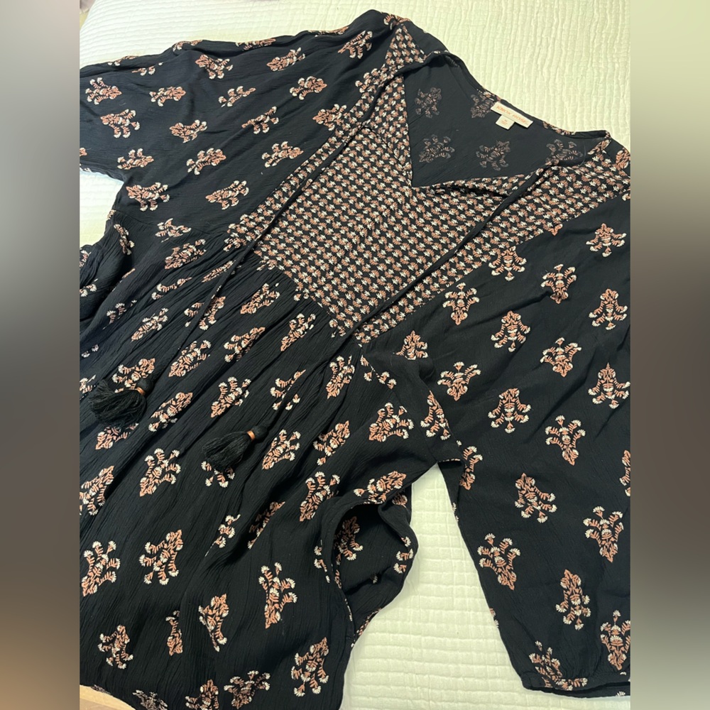 Knox Rose Boho Patterned Long Sleeve Dress - Picture 4 of 6